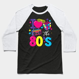 Retro 80's Party Girl Funny Cute Vintage Party Costume Women Baseball T-Shirt